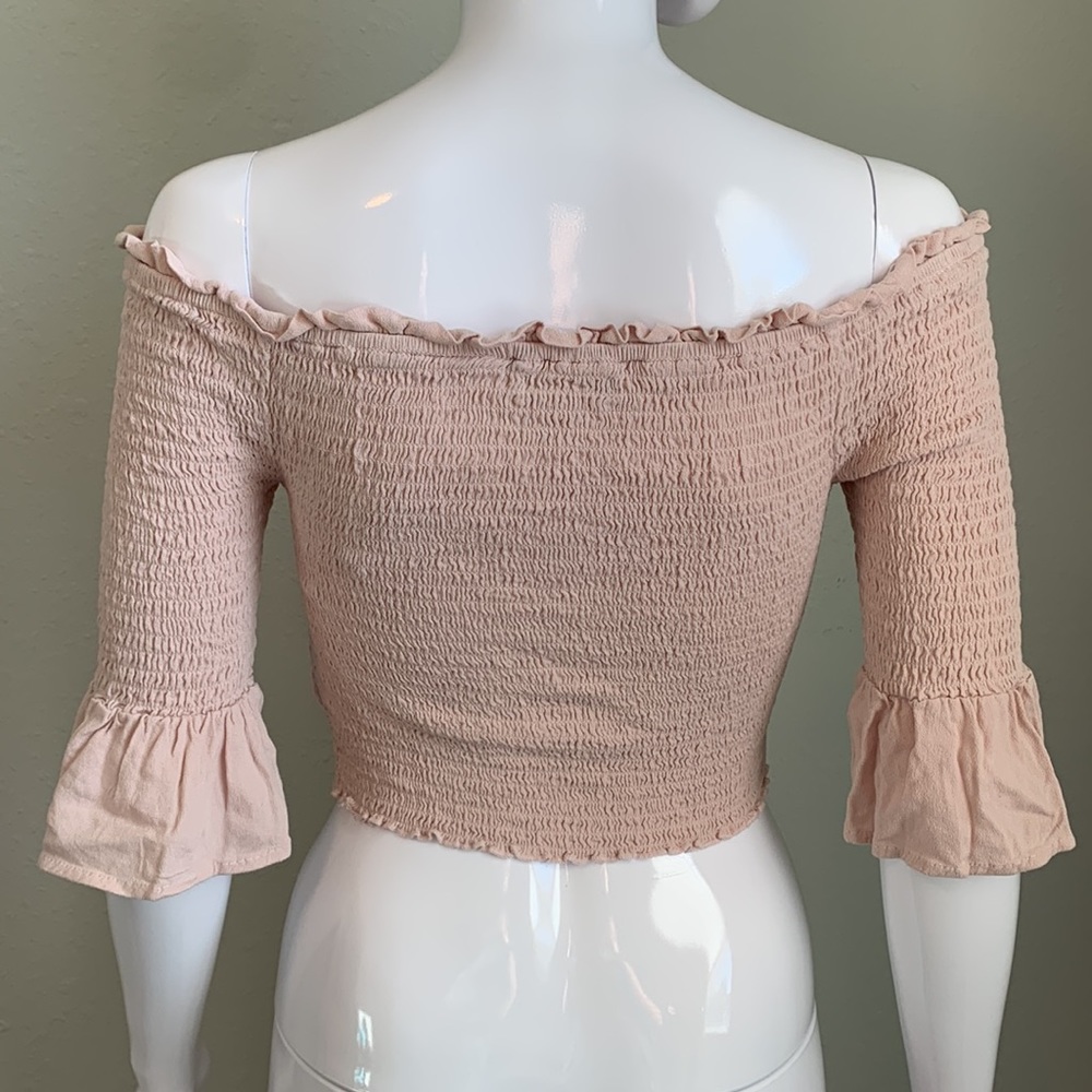 Kendall & Kylie Light Pink Off Shoulder Crop Top - Picture 6 of 8